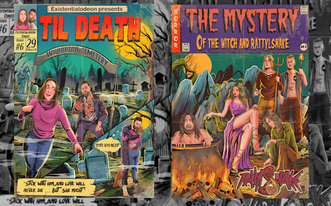 do amazing vintage comic art,poster,thsirt,horror,albumcover
