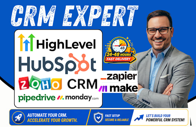 setup hubspot automation monday zoho crm gohighlevel pipedrive make integration