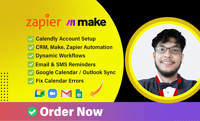 setup, automate and integrate calendly scheduling with CRM, zapier and workflow