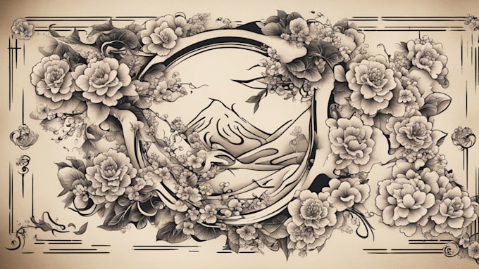 do a tattoo design in japanese style
