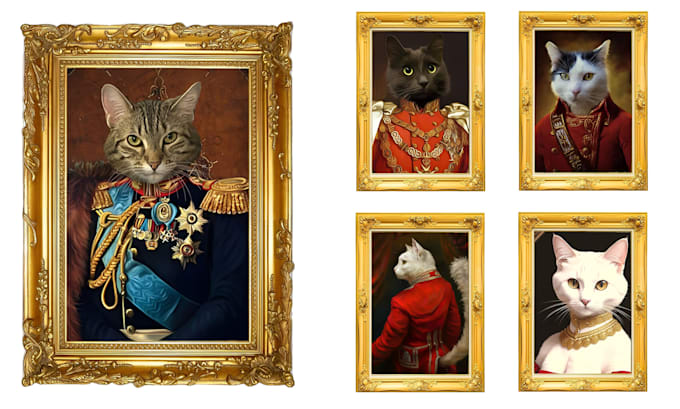 create royal pet portrait in high quality