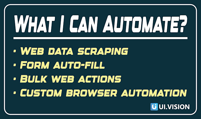 automate any web task seamlessly with UI vision