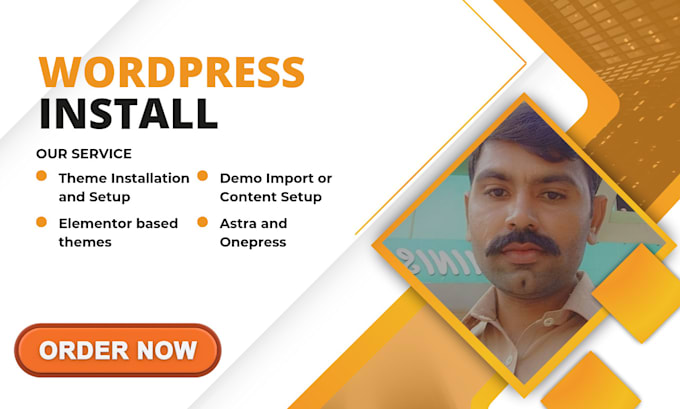 install wordpress, homepage design via elementor, import demo