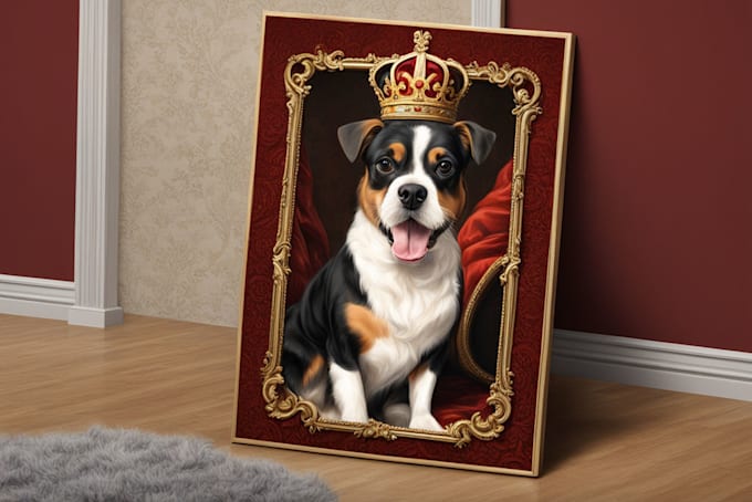 make a custom royal pet portrait for your pet