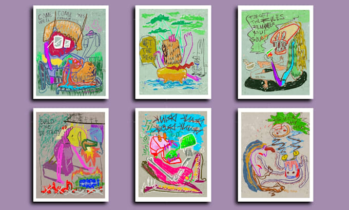 whimsical children crayon style illustration