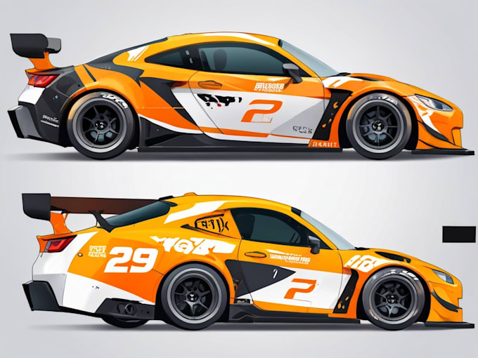 do modern racing car wrap, livery car wrap design