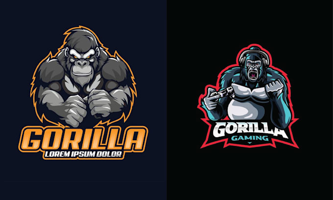 design esport mascot monkey gorilla logo
