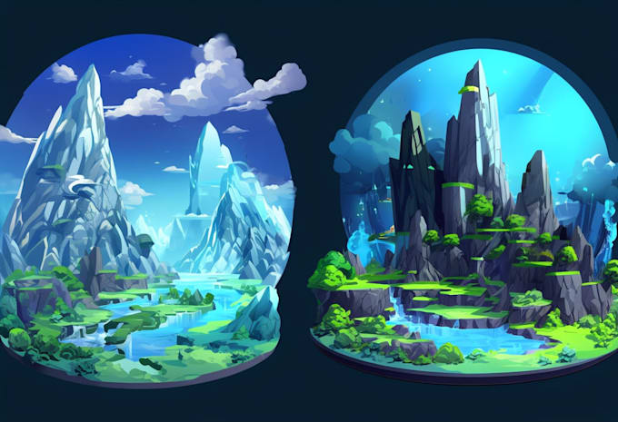 draw environment concept art, fantasy worlds