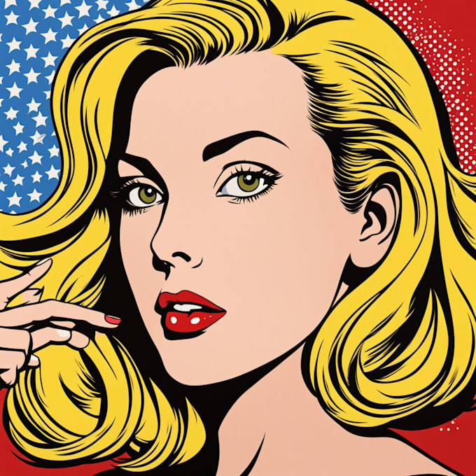 create a retro pop art roy lichtenstein style