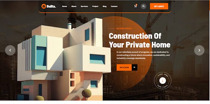 design construction website, handyman website, construction website on wordpress