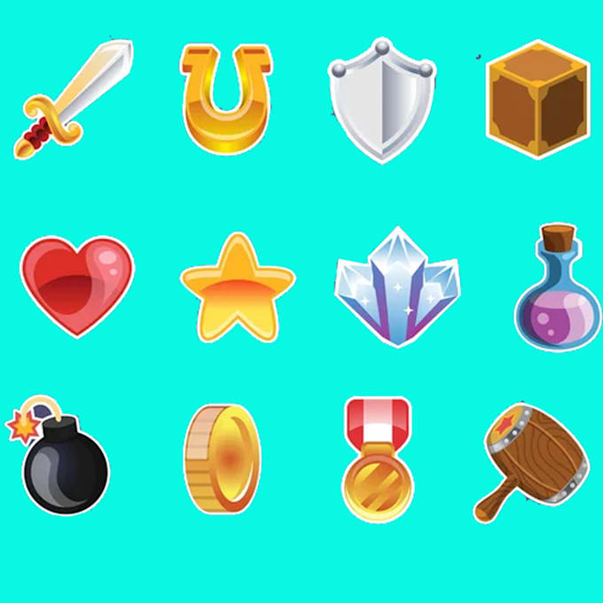create main game icon and inside items icons for your game