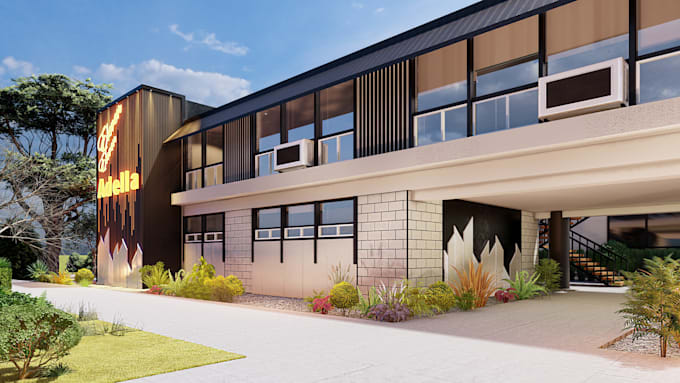 design exterior 3d house model and realistic renders