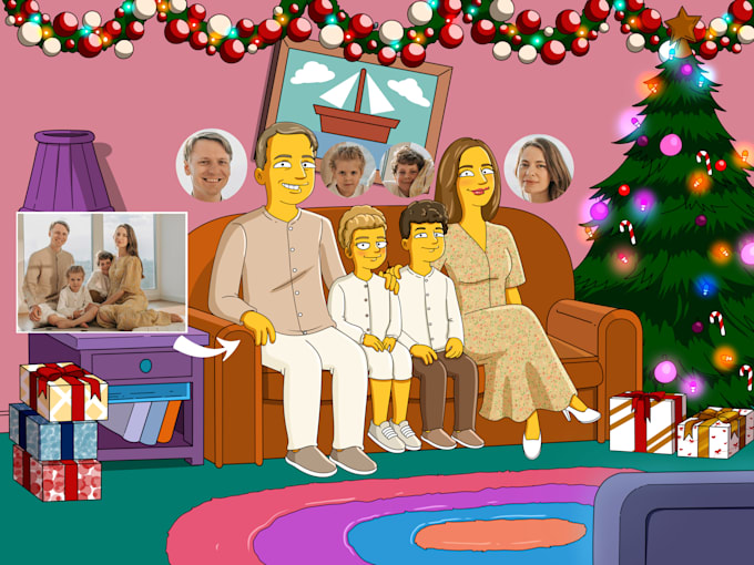 draw you into simpson or yellow cartoon