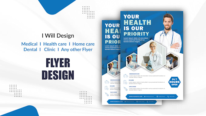 do medical, health care, home care, dental flyer design