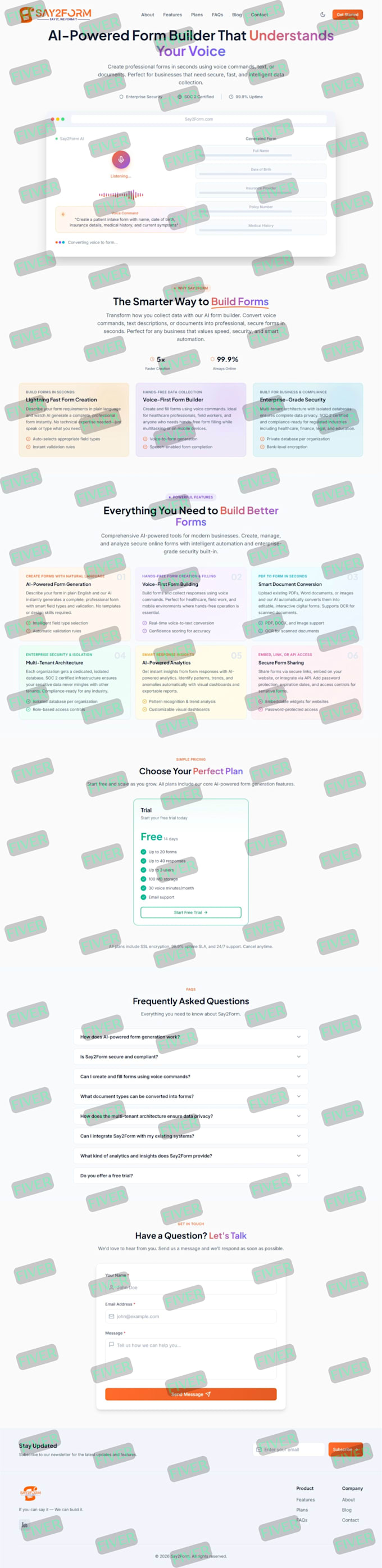 build a modern full stack custom website for your business