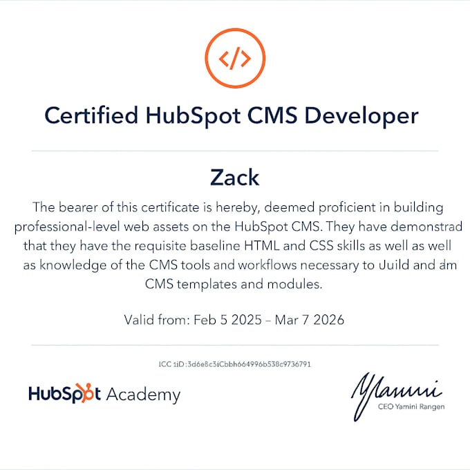 be hubspot cms expert for websites, landing pages and migration