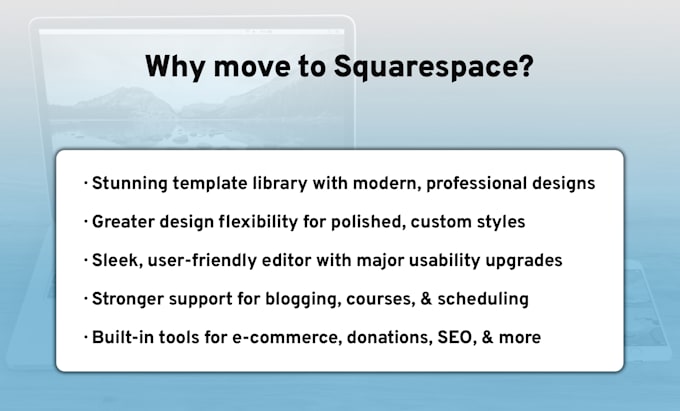 move your weebly website and redesign on squarespace