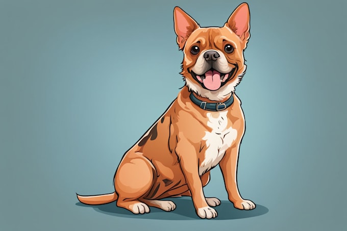 draw pet portrait into cartoon vector