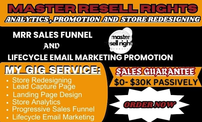 do master resell right, store redesign, analytics and promotion