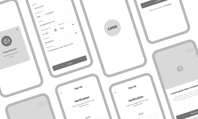 create a wireframes design, prototype for your website or app and mockup