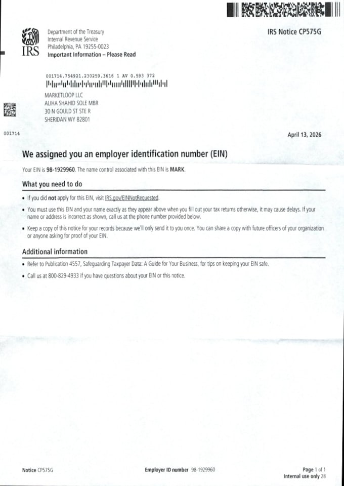 register your US llc and get ein for you