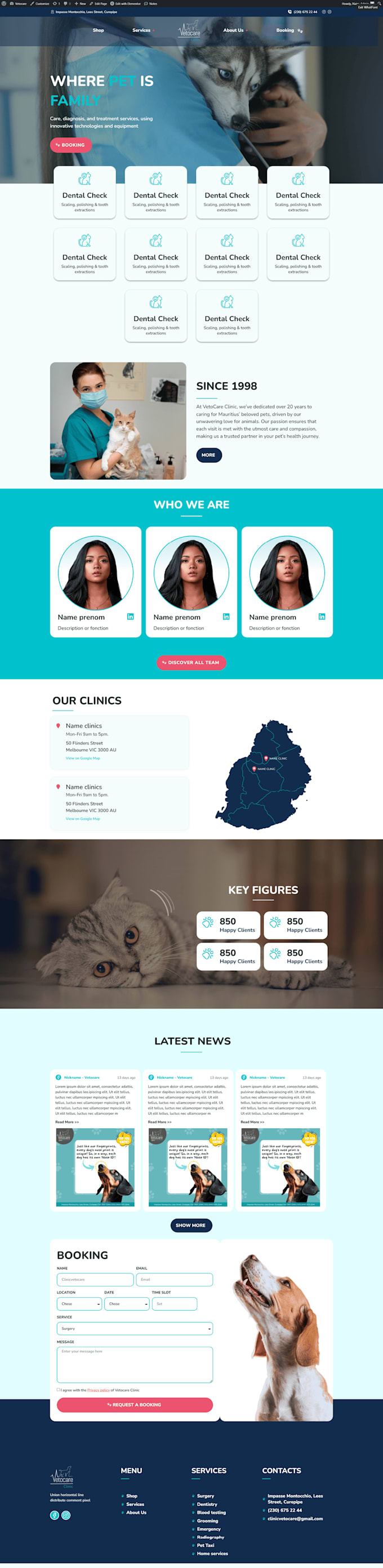 developed a wordpress website by elementor