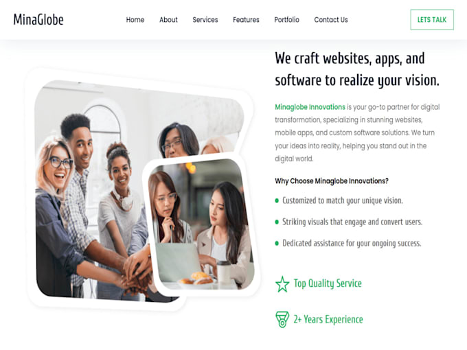 create landing page for your business
