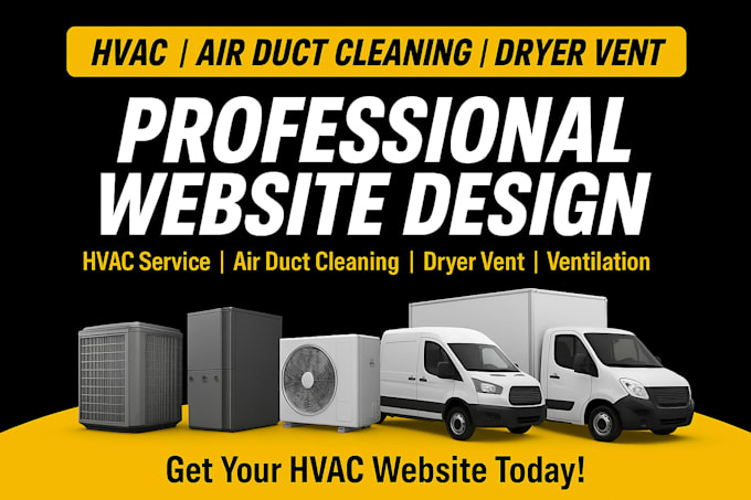 design professional hvac, air duct cleaning and dryer vent website
