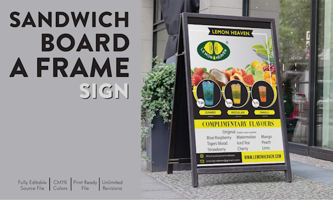 Design a superior printable a frame sign or sandwich board by Bilalbaaz