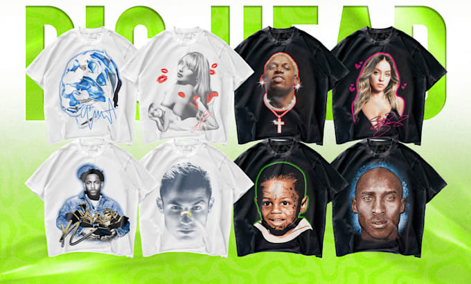 design custom big head 90s vintage bootleg rap tee