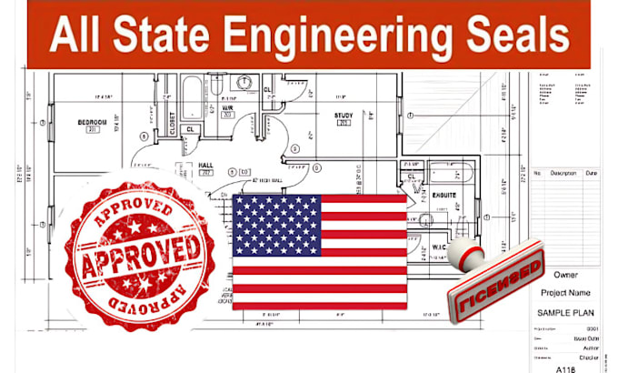 licensed architect, floor plan, house permit drawing ny, az, al, oh, fl pe stamp