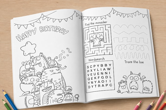 create activity, coloring books ,worksheets for kids