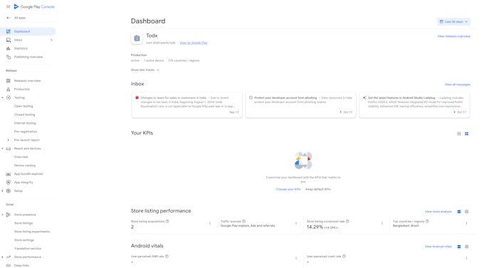 upload your app on google play store