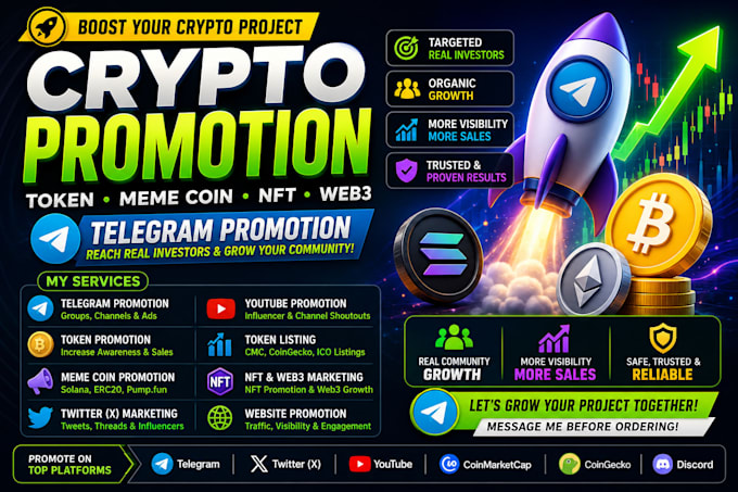 crypto telegram promotion,telegram subscriber, token promotion twitter marketing