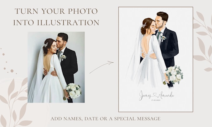 draw couple and family portrait illustration