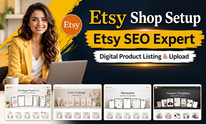 do etsy shop setup etsy digital products design etsy SEO listing for etsy shop