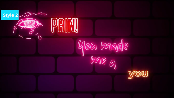 create premium neon hand drawn animated lyrical video