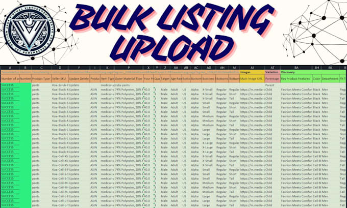 create bulk amazon products via flat file, fix variations, and catalog issues