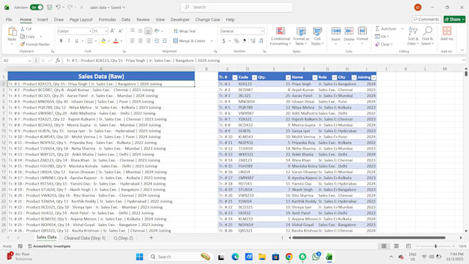 clean ms excel data