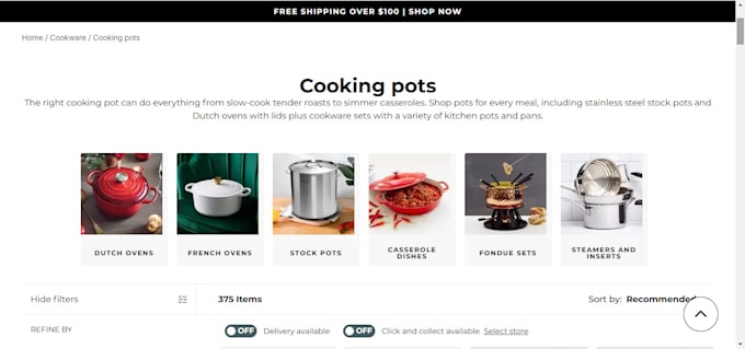 cooking tools shopify store kitchen accessories tools store small pot website