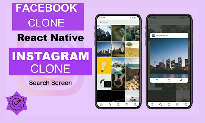 do facebook clone app, instagram clone app, tiktok clone app for android and ios