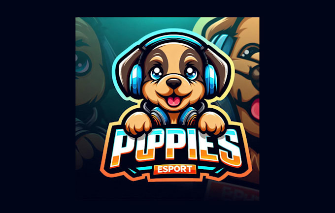 do modern puppies esports mascot logo with vector file