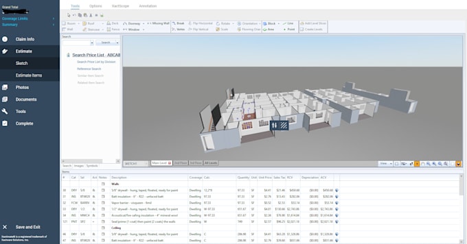 create claims and sketches using xactimate