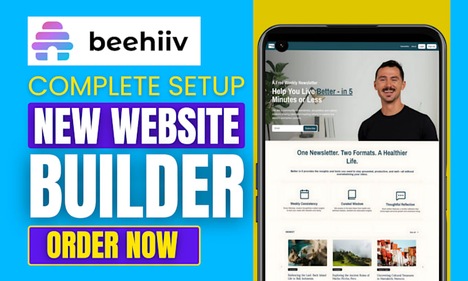 setup beehive newsletter beehiiv new website builder beta beehiiv landing page