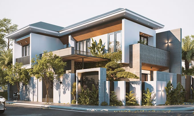 design 3d exterior with renderings and modeling