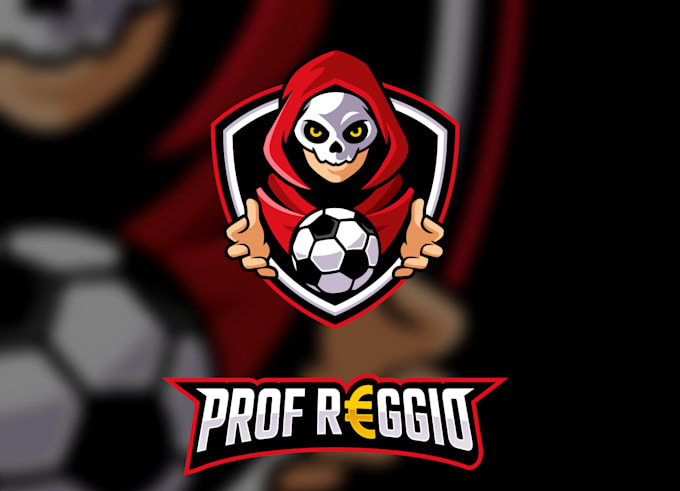 design football tournament and league mascot badge logo