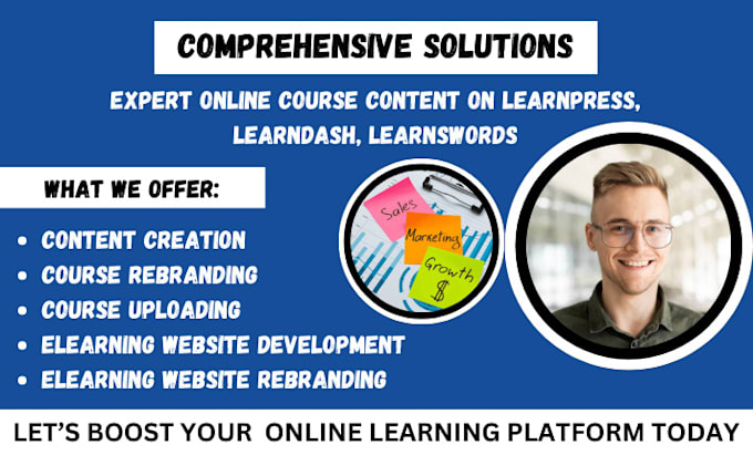 rebrand or redesign online course website on learnsworld, moodle, teachable