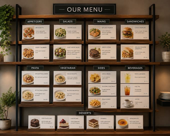 manage the online menu for your restaurant