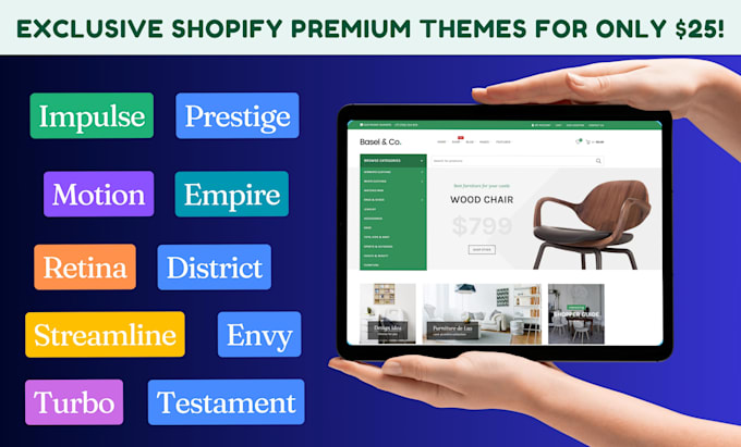 deliver shopify premium theme based on niche and setup store