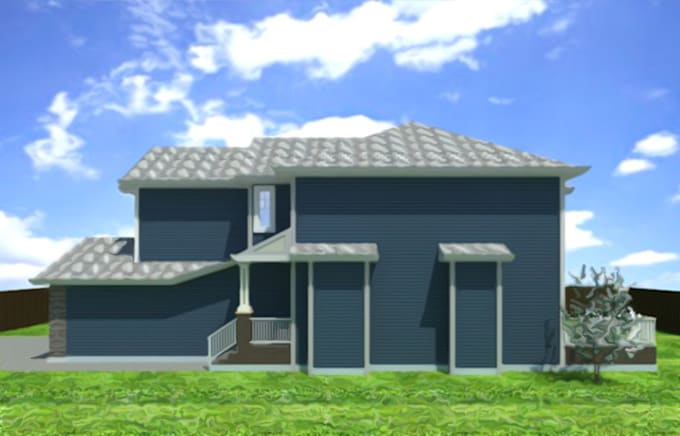 3d render duplex house design